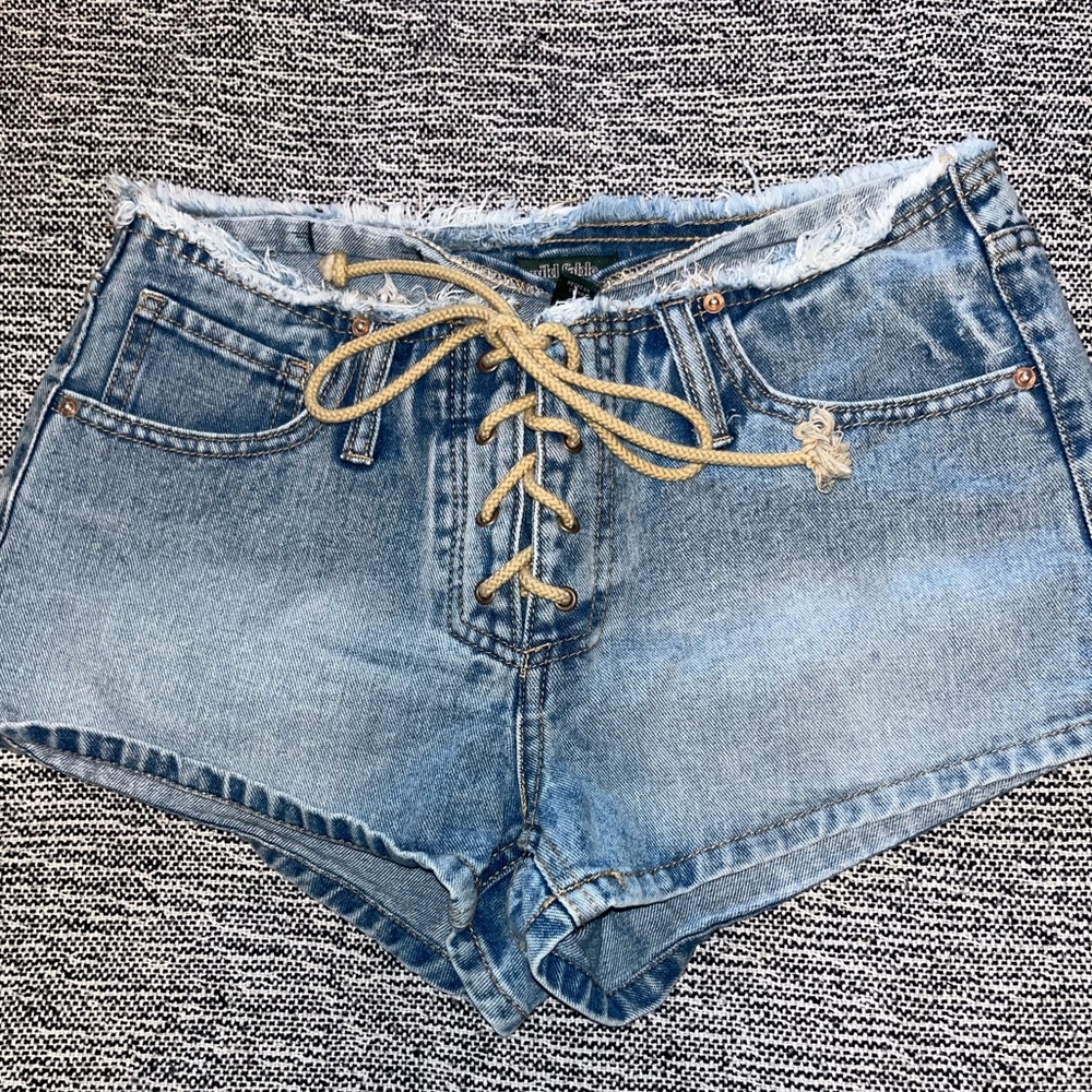 Low rise lace up shorts